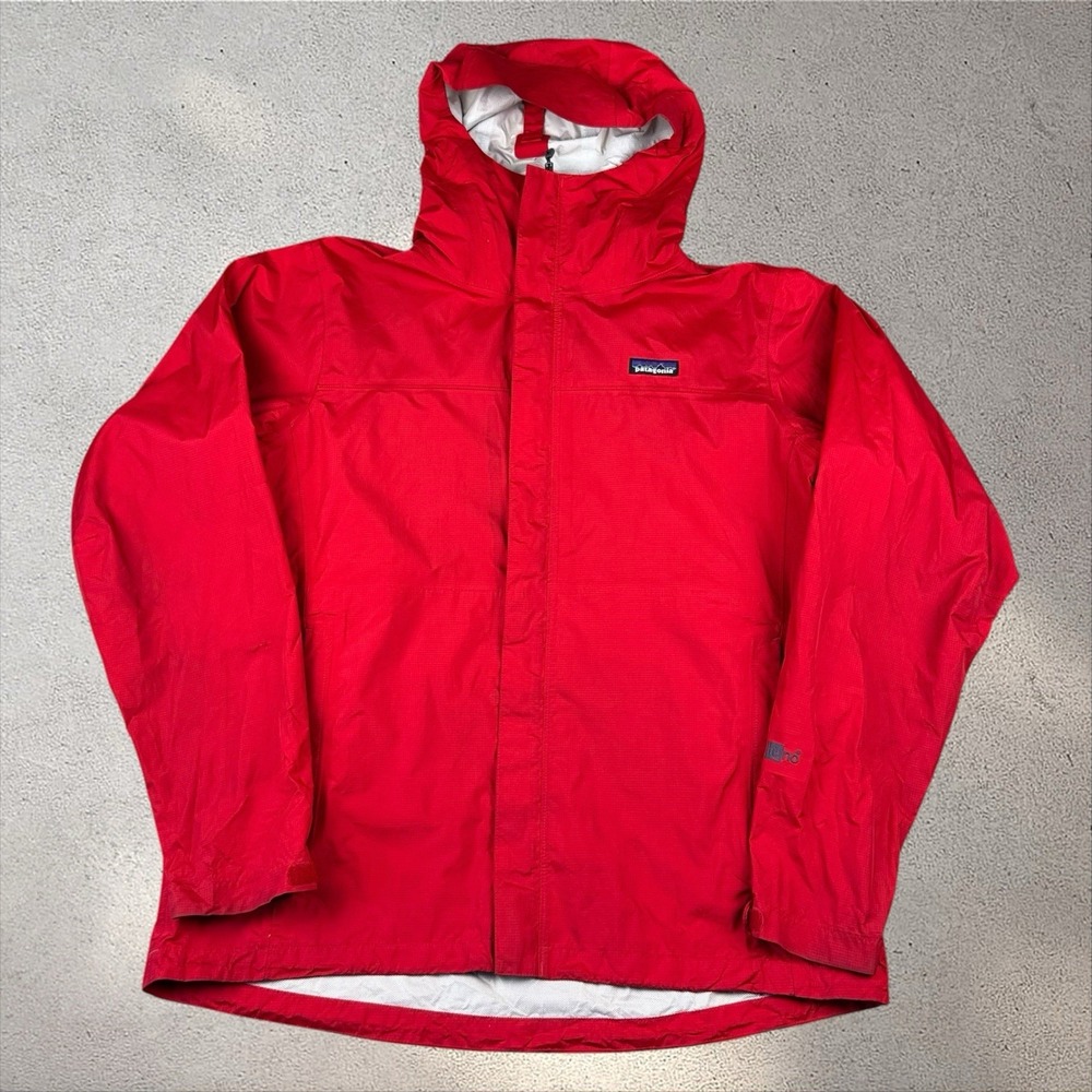 Patagonia Men's L Torrentshell 2.5L Full Zip Rain Jacket H2NO Waterproof Red